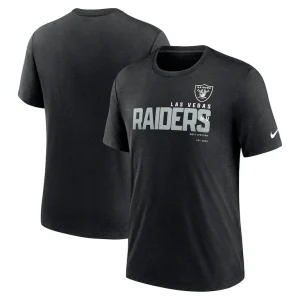 Las vegas raiders nike team tri blend t shirt Heather black