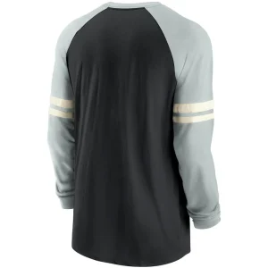 Las vegas raiders nike throwback raglan long sleeve t shirt Blacksilver L