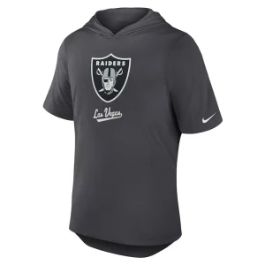Las vegas raiders nike tri blend performance hoodie t shirt anthracite Multi M