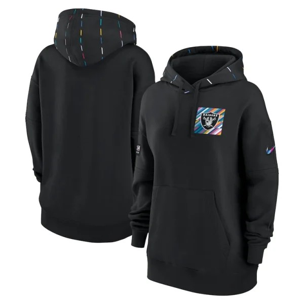 Las vegas raiders nike womens 2023 nfl crucial catch club pullover hoodie Black