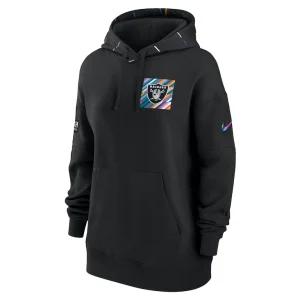 Las vegas raiders nike womens 2023 nfl crucial catch club pullover hoodie Black S