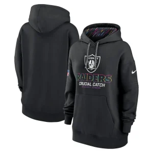 Las vegas raiders nike womens 2024 nfl crucial catch club pullover hoodie Black