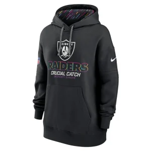 Las vegas raiders nike womens 2024 nfl crucial catch club pullover hoodie Black S