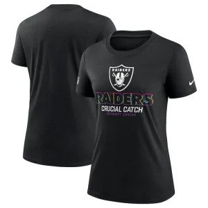 Las vegas raiders nike womens 2024 nfl crucial catch tri blend t shirt Black