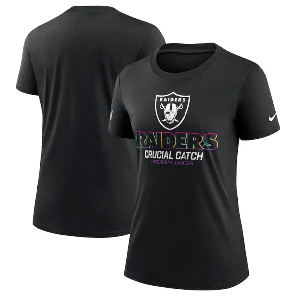 Las vegas raiders nike womens 2024 nfl crucial catch tri blend t shirt Black