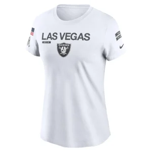 Las vegas raiders nike womens 2024 salute to service legend performance t shirt White S