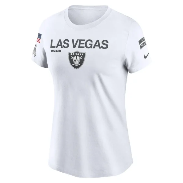 Las vegas raiders nike womens 2024 salute to service legend performance t shirt White S