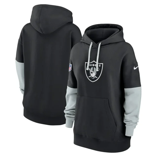 Las vegas raiders nike womens 2024 sideline essential fleece pullover hoodie Black