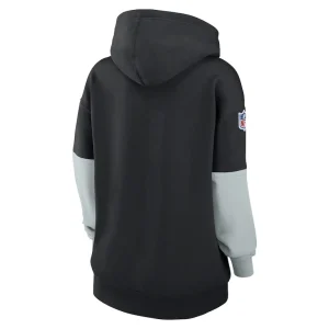 Las vegas raiders nike womens 2024 sideline essential fleece pullover hoodie Black M