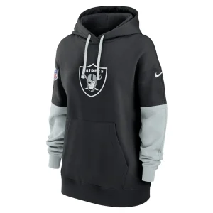 Las vegas raiders nike womens 2024 sideline essential fleece pullover hoodie Black S