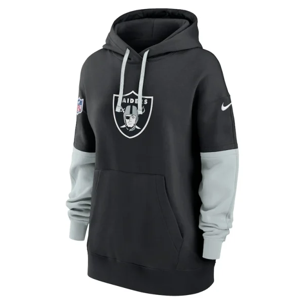 Las vegas raiders nike womens 2024 sideline essential fleece pullover hoodie Black S