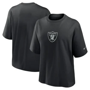 Las vegas raiders nike womens boxy t shirt Black