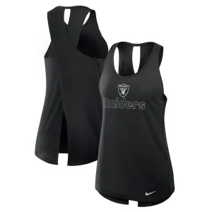 Las vegas raiders nike womens crossback performance tank top Black