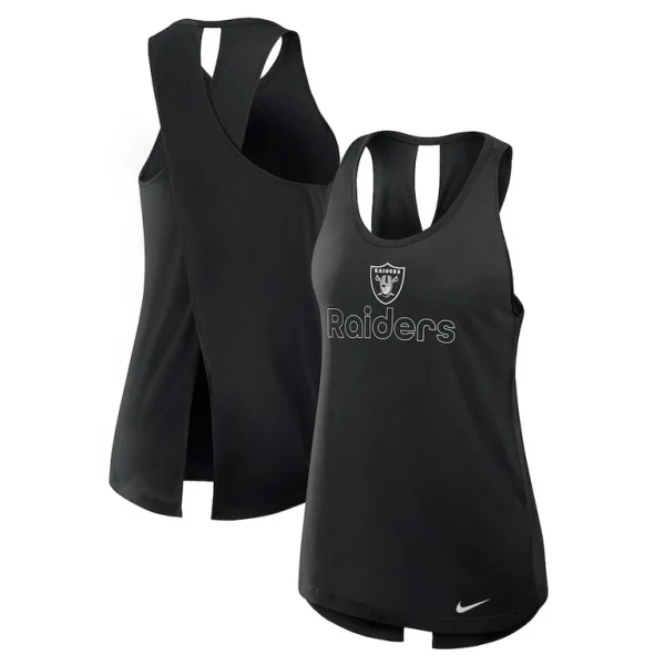 Las vegas raiders nike womens crossback performance tank top Black