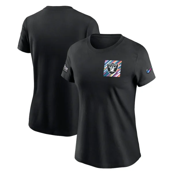 Las vegas raiders nike womens crucial catch sideline tri blend t shirt Black