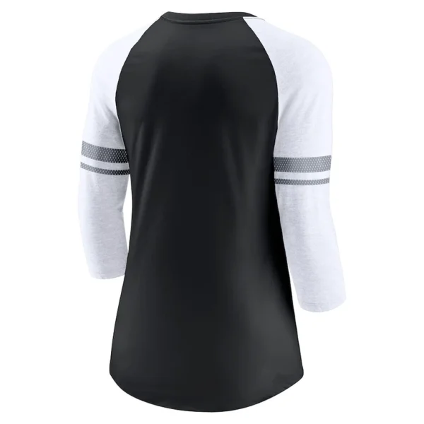 Las vegas raiders nike womens fashion 34 sleeve lightweight raglan fashion t shirt Black M