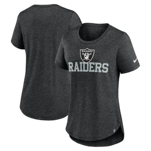 Las vegas raiders nike womens fashion tri blend t shirt Heather black
