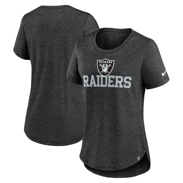 Las vegas raiders nike womens fashion tri blend t shirt Heather black