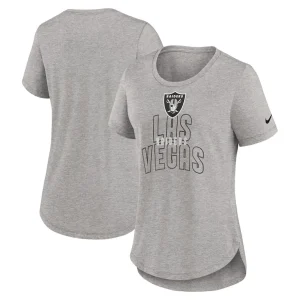 Las vegas raiders nike womens fashion tri blend t shirt Heather gray