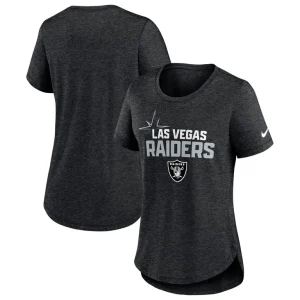 Las vegas raiders nike womens local fashion tri blend t shirt Heather black