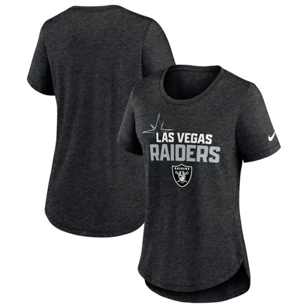 Las vegas raiders nike womens local fashion tri blend t shirt Heather black