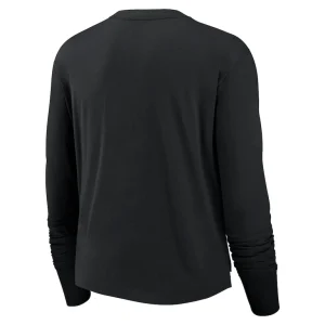 Las vegas raiders nike womens modest crop performance long sleeve t shirt Black M