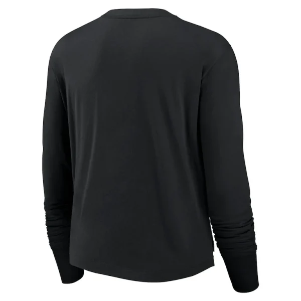 Las vegas raiders nike womens modest crop performance long sleeve t shirt Black M