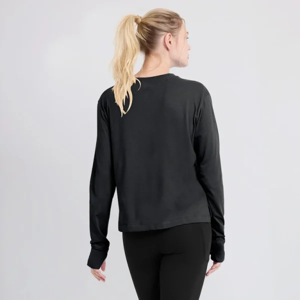 Las vegas raiders nike womens modest crop performance long sleeve t shirt Black XL