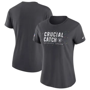 Las vegas raiders nike womens nfl crucial catch performance t shirt anthracite Multi