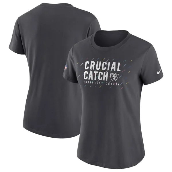 Las vegas raiders nike womens nfl crucial catch performance t shirt anthracite Multi