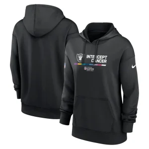 Las vegas raiders nike womens nfl crucial catch therma performance pullover hoodie Black