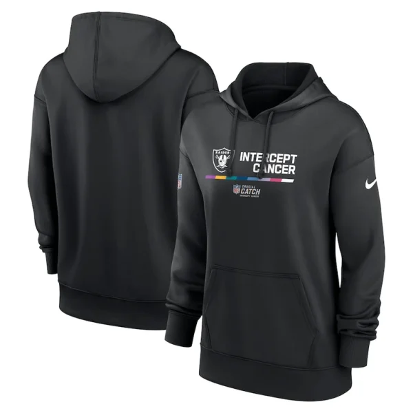 Las vegas raiders nike womens nfl crucial catch therma performance pullover hoodie Black
