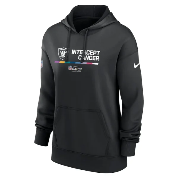 Las vegas raiders nike womens nfl crucial catch therma performance pullover hoodie Black S