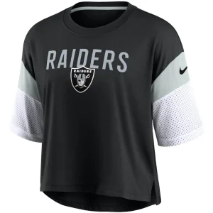 Las vegas raiders nike womens nickname tri blend performance crop top Blackwhite S