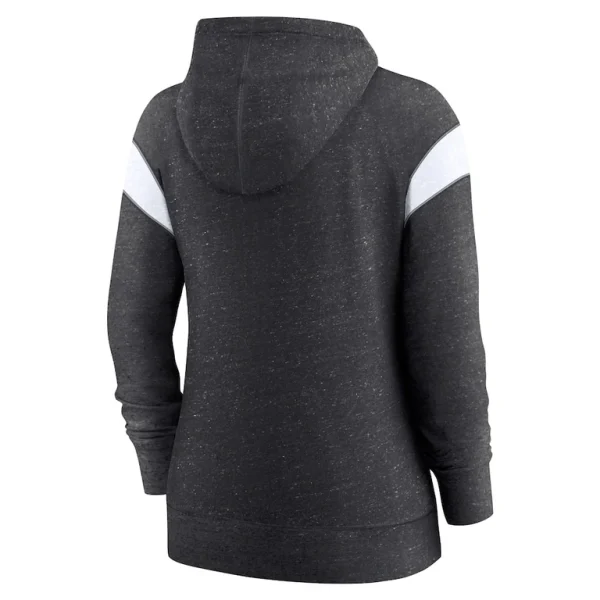 Las vegas raiders nike womens plus size monaco full zip lightweight hoodie Heather blackwhite Plus 3X
