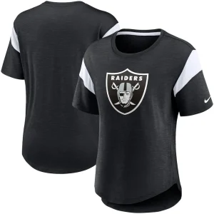 Las vegas raiders nike womens primary logo fashion top Heather black