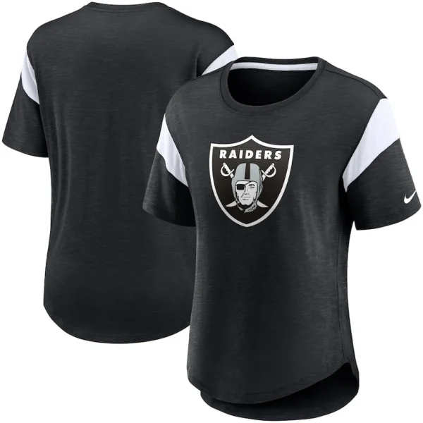 Las vegas raiders nike womens primary logo fashion top Heather black