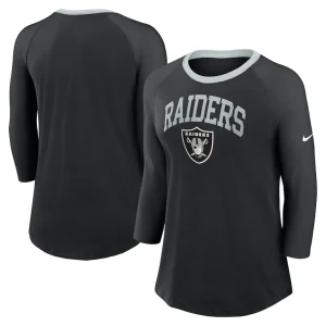 Las vegas raiders nike womens raglan 34 sleeve t shirt Black