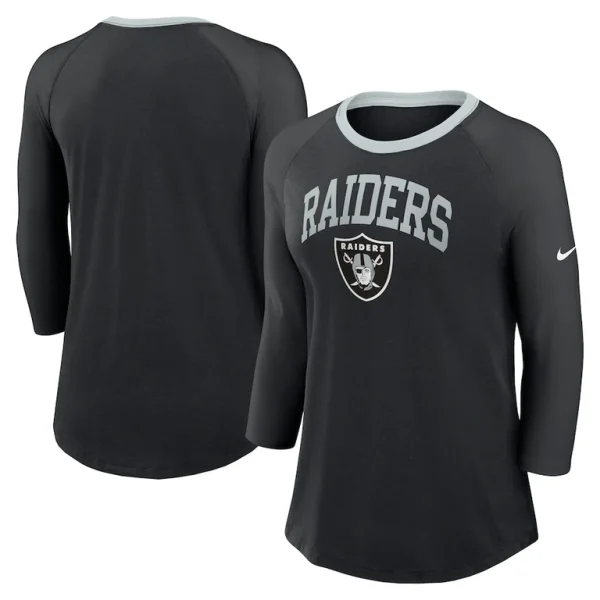 Las vegas raiders nike womens raglan 34 sleeve t shirt Black