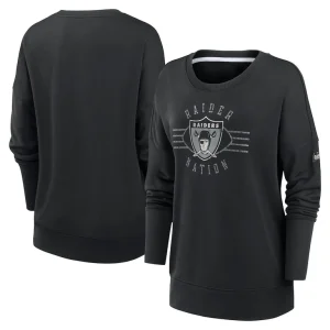 Las vegas raiders nike womens rewind playback icon performance pullover sweatshirt Black