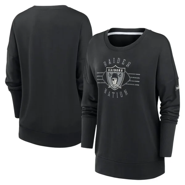 Las vegas raiders nike womens rewind playback icon performance pullover sweatshirt Black