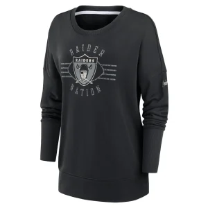 Las vegas raiders nike womens rewind playback icon performance pullover sweatshirt Black S