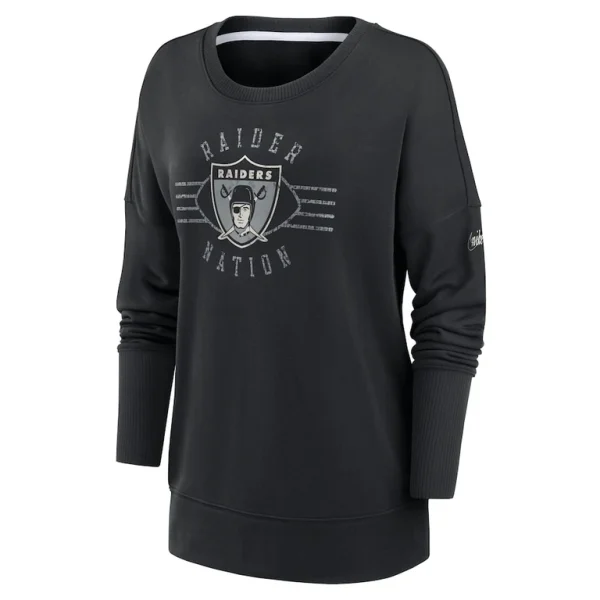 Las vegas raiders nike womens rewind playback icon performance pullover sweatshirt Black S