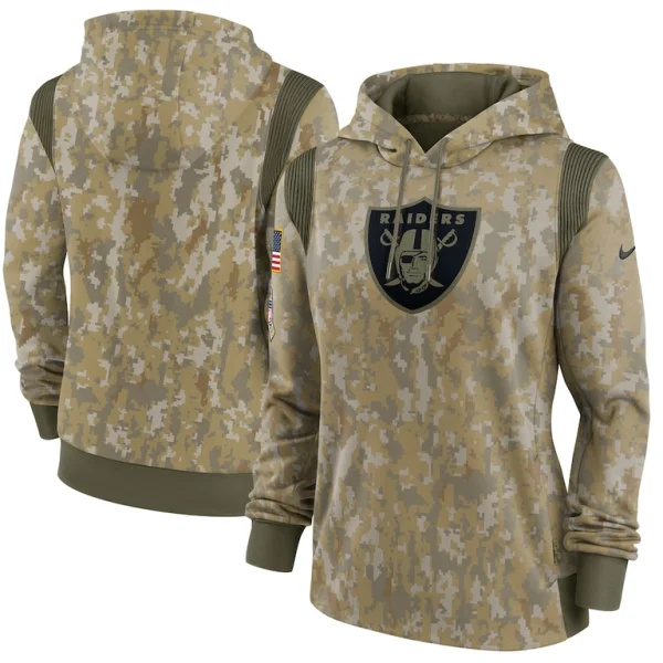 Las vegas raiders nike womens salute to service therma performance pullover hoodie Olive