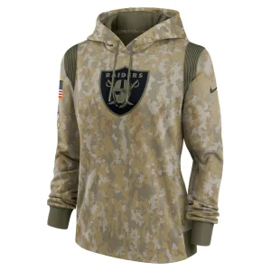 Las vegas raiders nike womens salute to service therma performance pullover hoodie Olive S