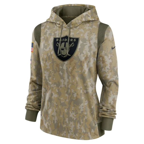 Las vegas raiders nike womens salute to service therma performance pullover hoodie Olive S