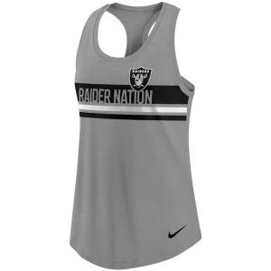 Las vegas raiders nike womens scoop neck racerback performance tank top Heathered charcoal S