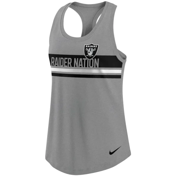 Las vegas raiders nike womens scoop neck racerback performance tank top Heathered charcoal S