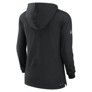 Las vegas raiders nike womens sideline performance long sleeve hoodie t shirt Black M