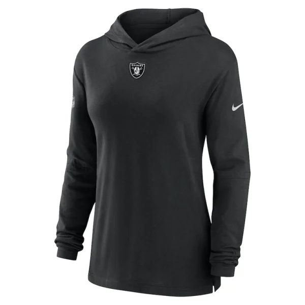 Las vegas raiders nike womens sideline performance long sleeve hoodie t shirt Black S